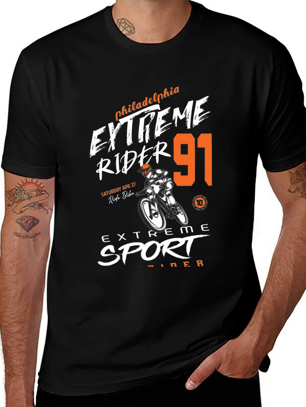 Extreme Rider 91 Black Graphic Tee