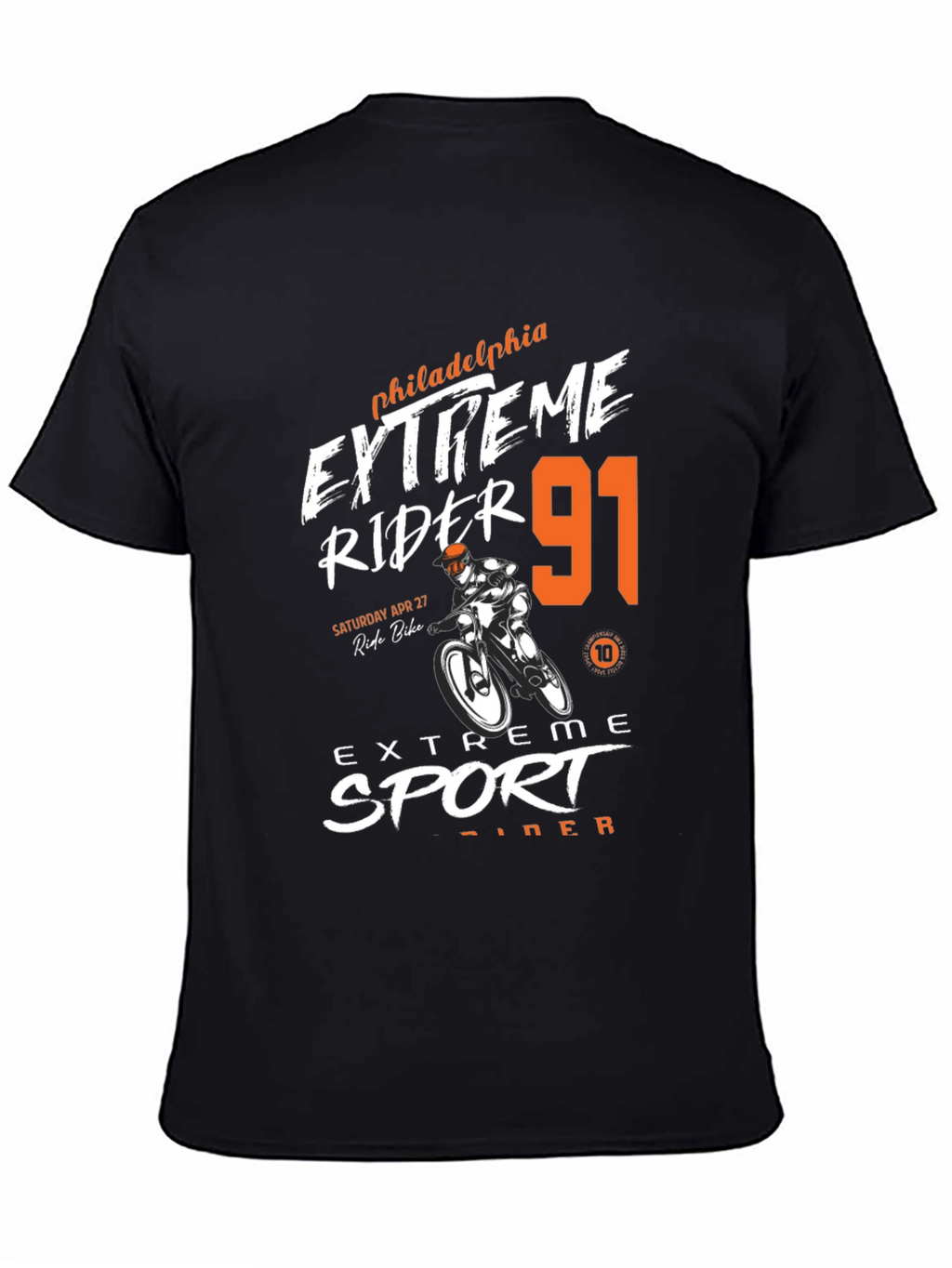 Extreme Rider 91 Black Graphic Tee