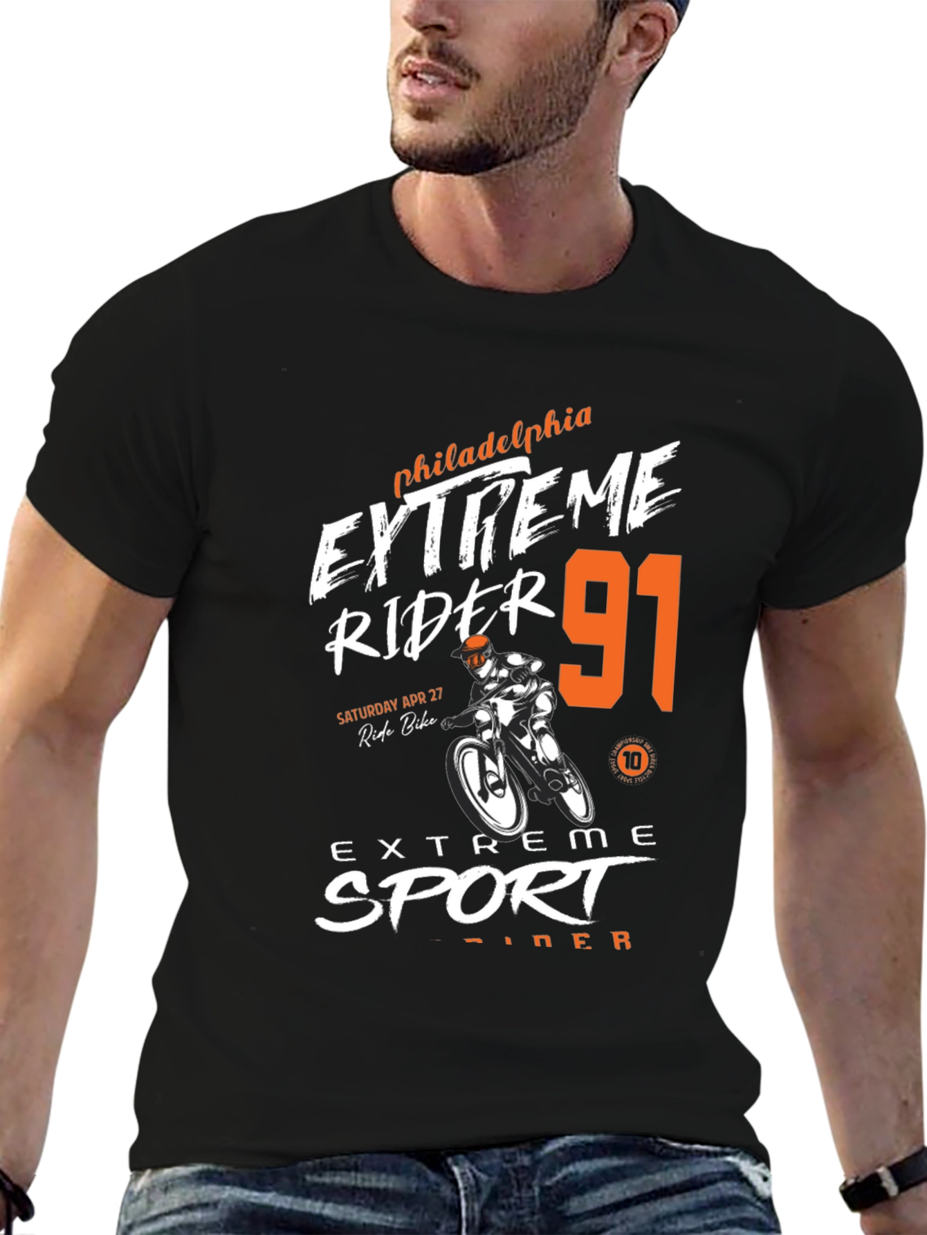 Extreme Rider 91 Black Graphic Tee