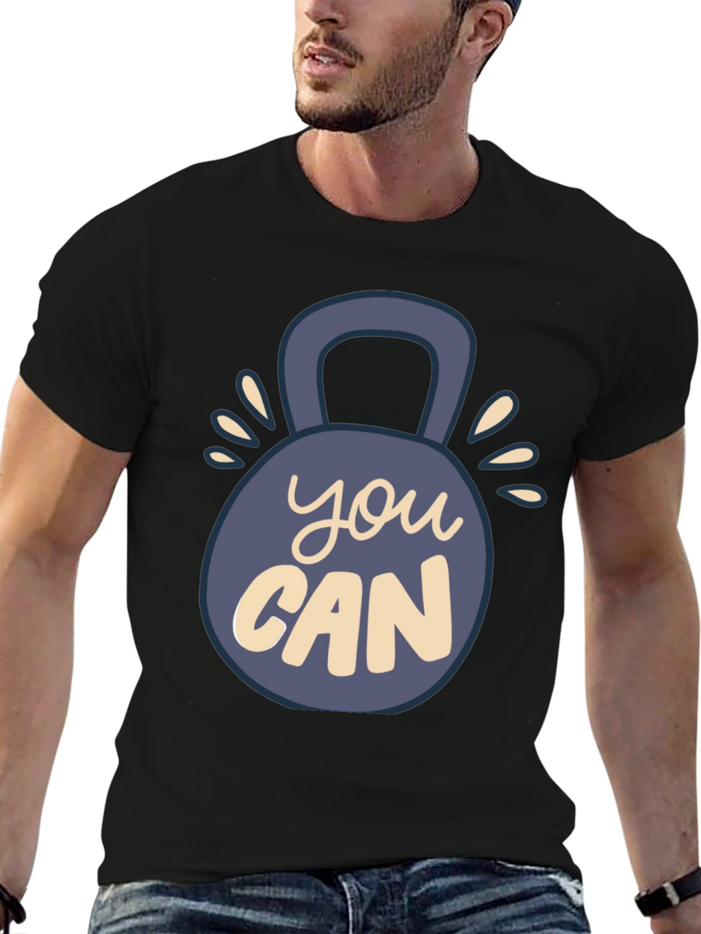 Motivational You Can Kettlebell Graphic T-Shirt