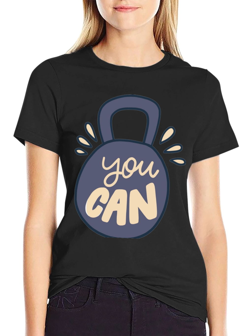 Motivational You Can Kettlebell Graphic T-Shirt