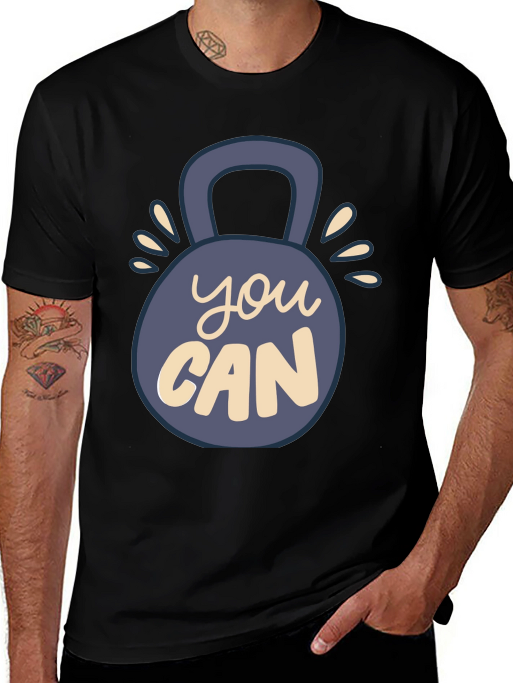 Motivational You Can Kettlebell Graphic T-Shirt