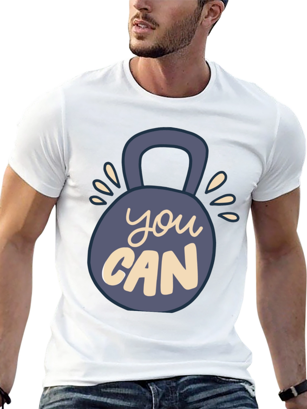 Motivational You Can Kettlebell Graphic T-Shirt