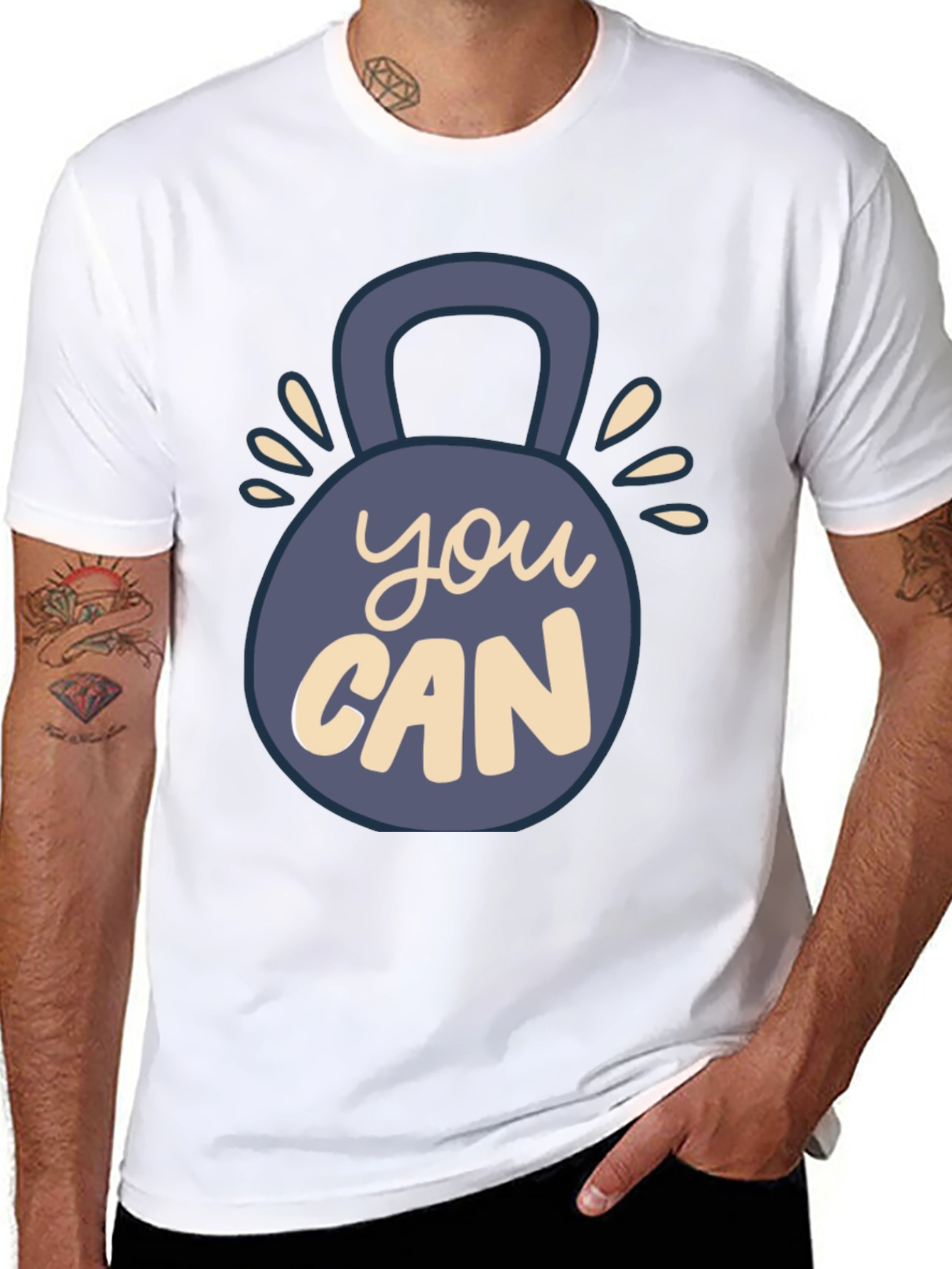 Motivational You Can Kettlebell Graphic T-Shirt
