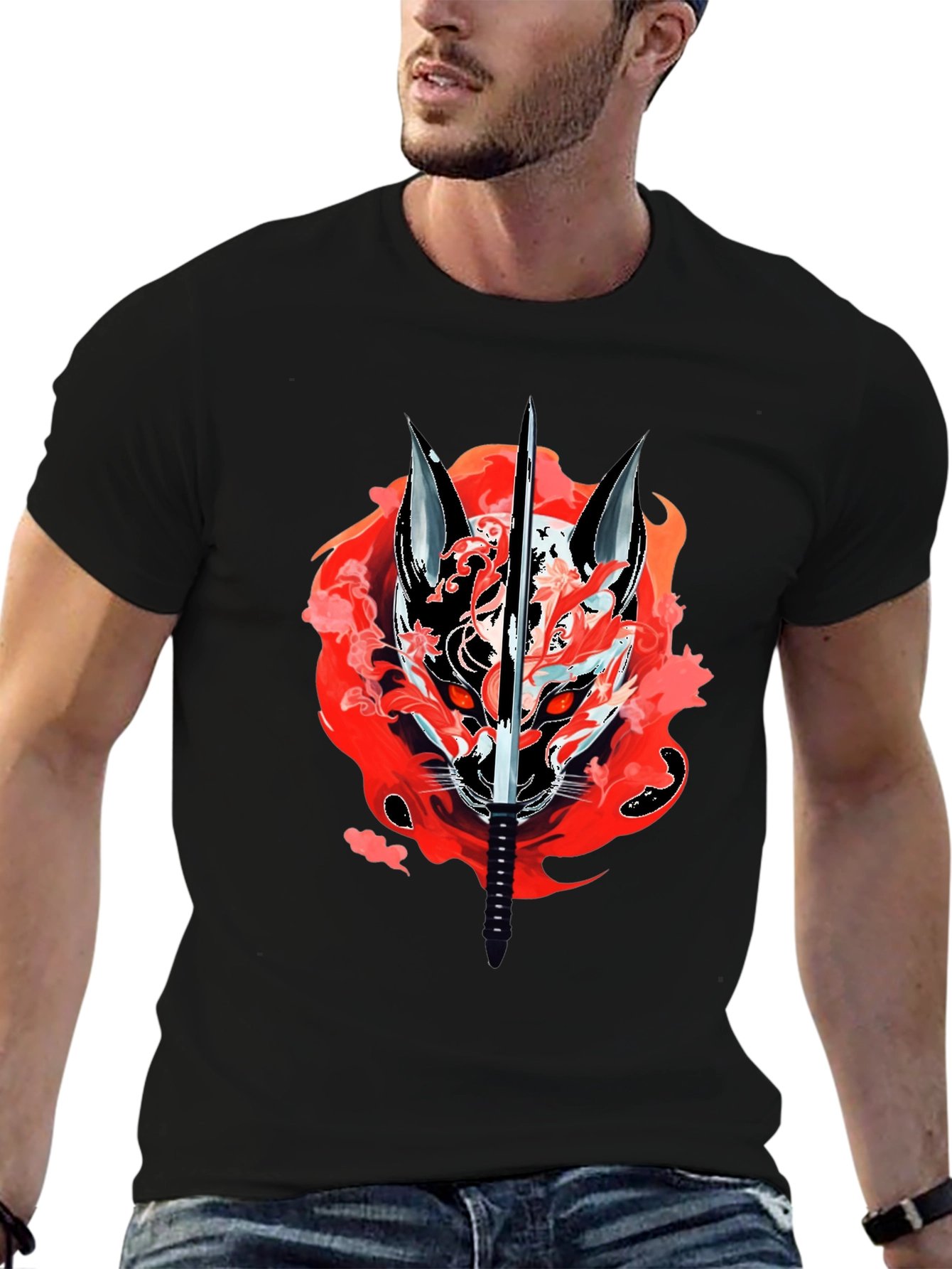 Samurai Fox T-Shirt - Edgy Graphic Tee