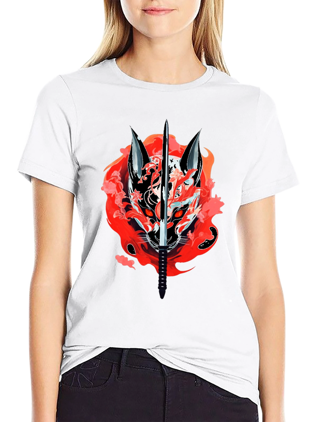 Samurai Fox T-Shirt - Edgy Graphic Tee