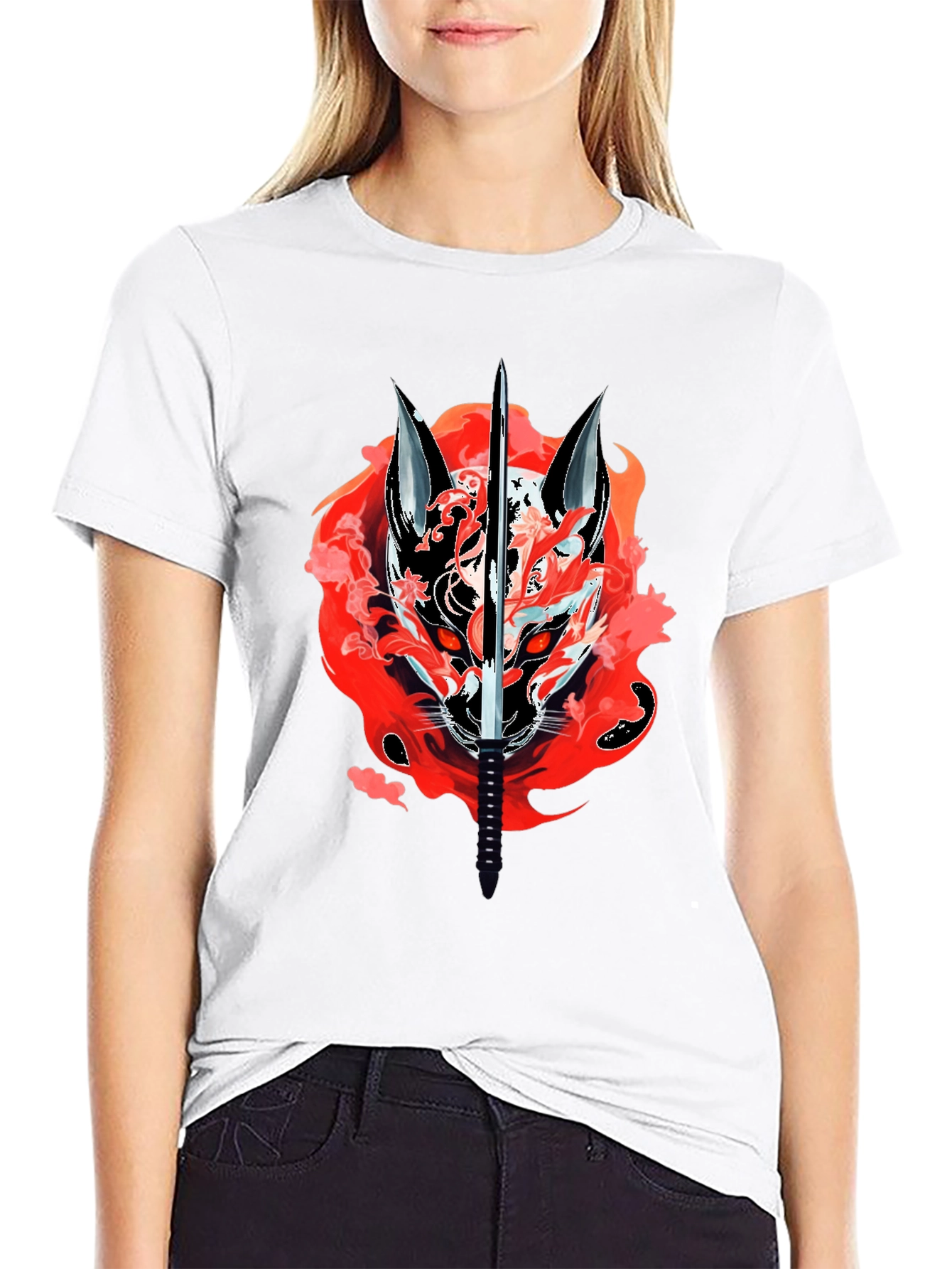 Samurai Fox T-Shirt - Edgy Graphic Tee