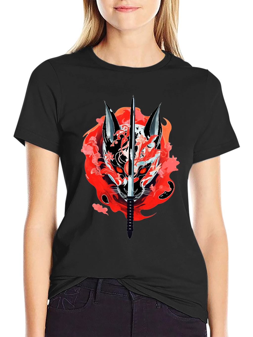 Samurai Fox T-Shirt - Edgy Graphic Tee