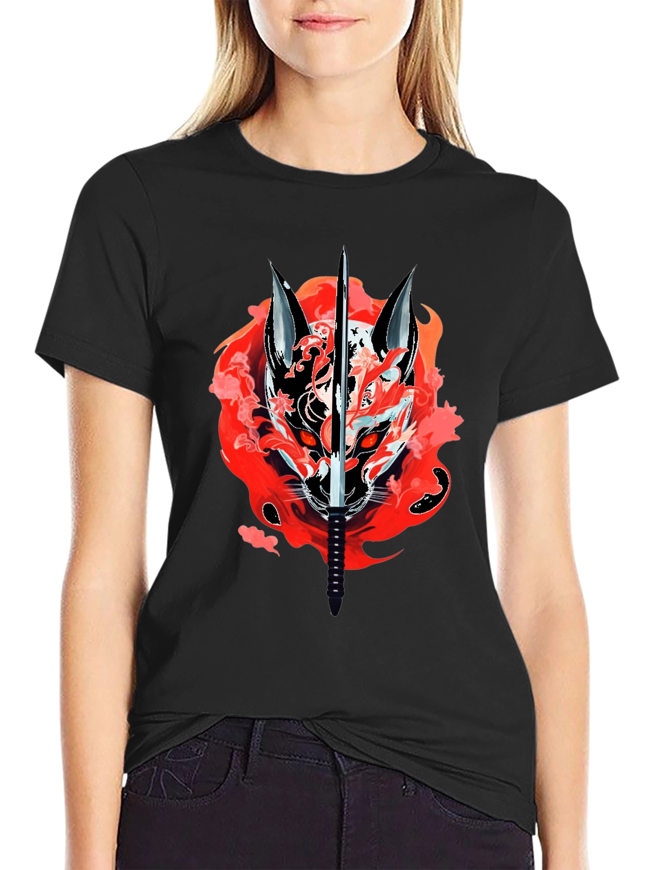 Samurai Fox T-Shirt - Edgy Graphic Tee