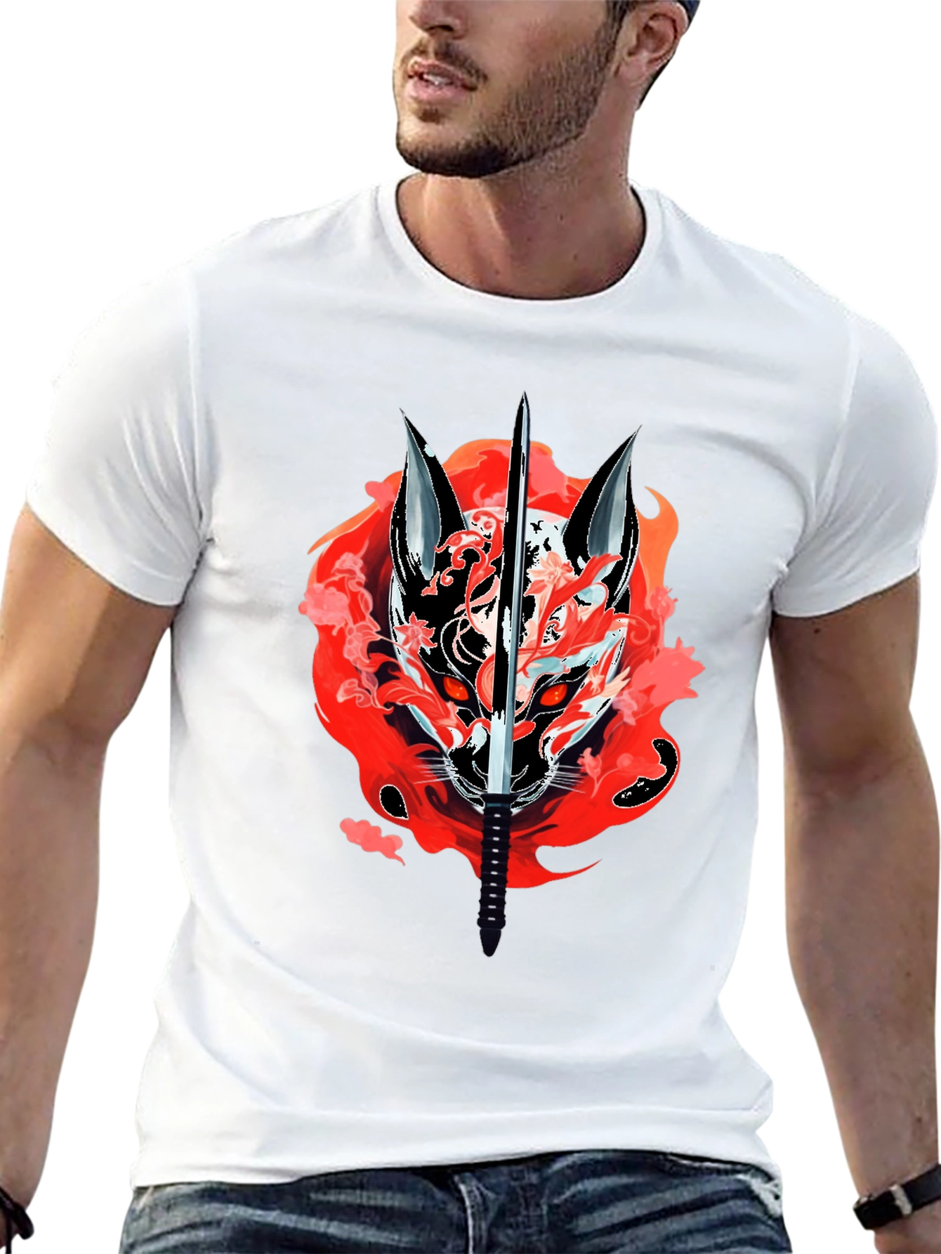 Samurai Fox T-Shirt - Edgy Graphic Tee