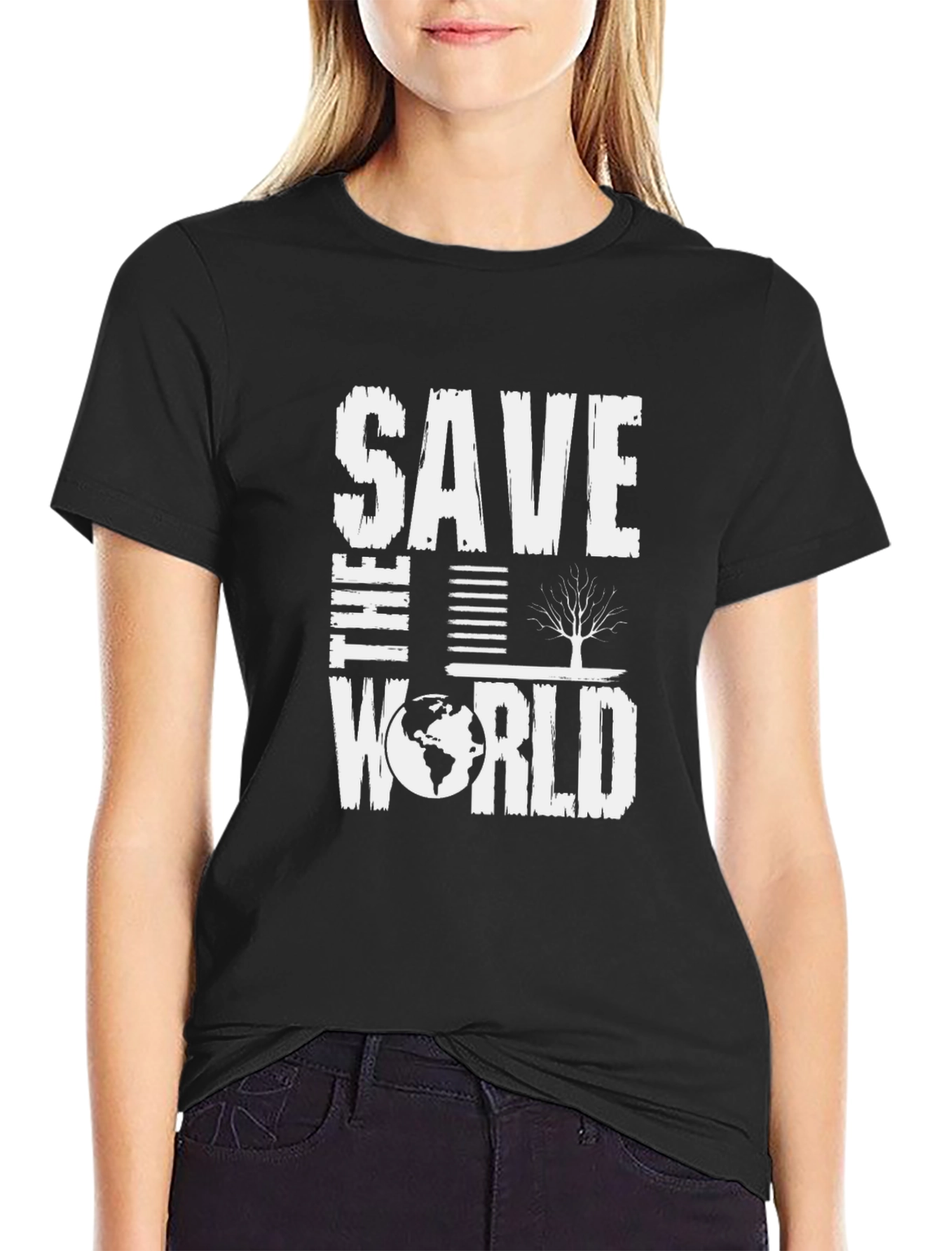 Save the World Graphic Tee - Eco-Friendly Design