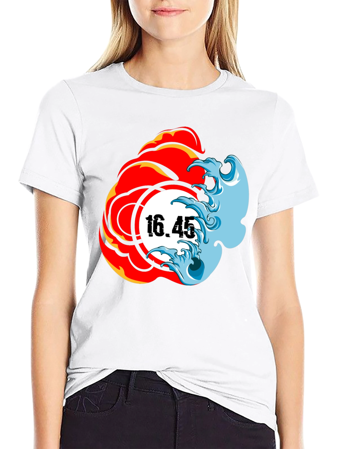 Fire & Water Graphic Tee - Black T-Shirt