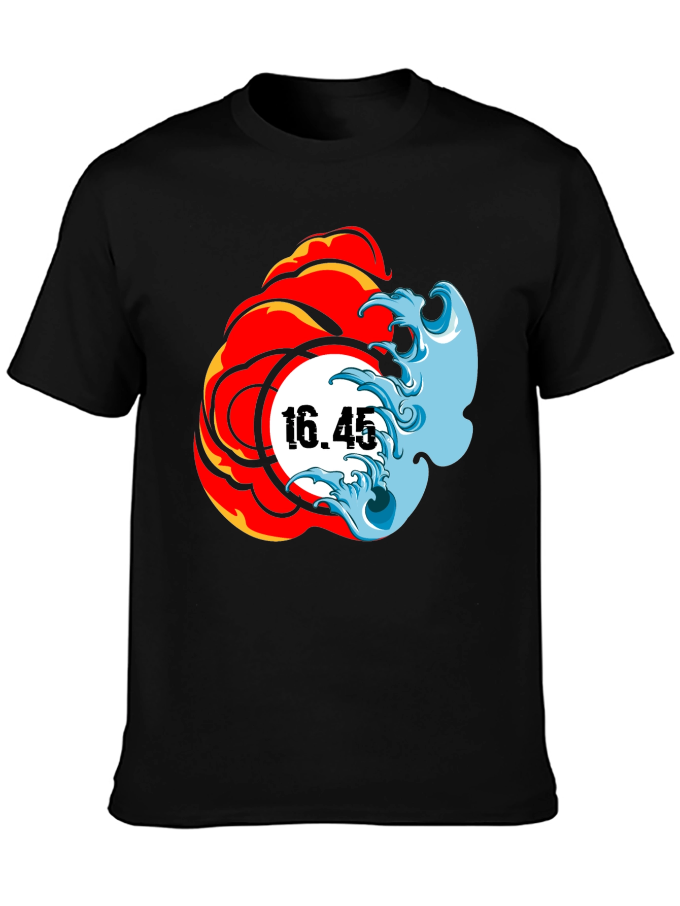 Fire & Water Graphic Tee - Black T-Shirt
