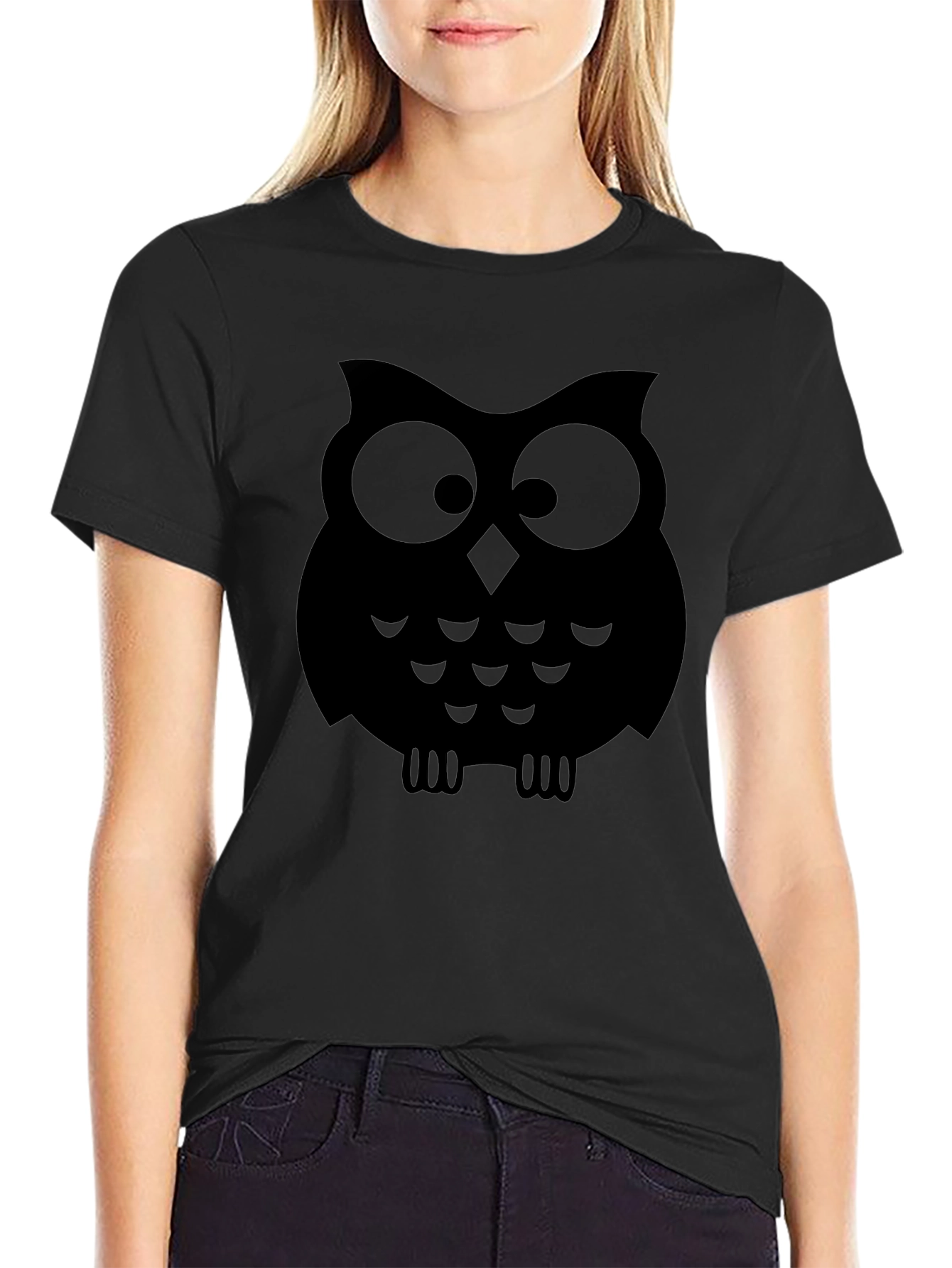 Owl Graphic Black T-Shirt
