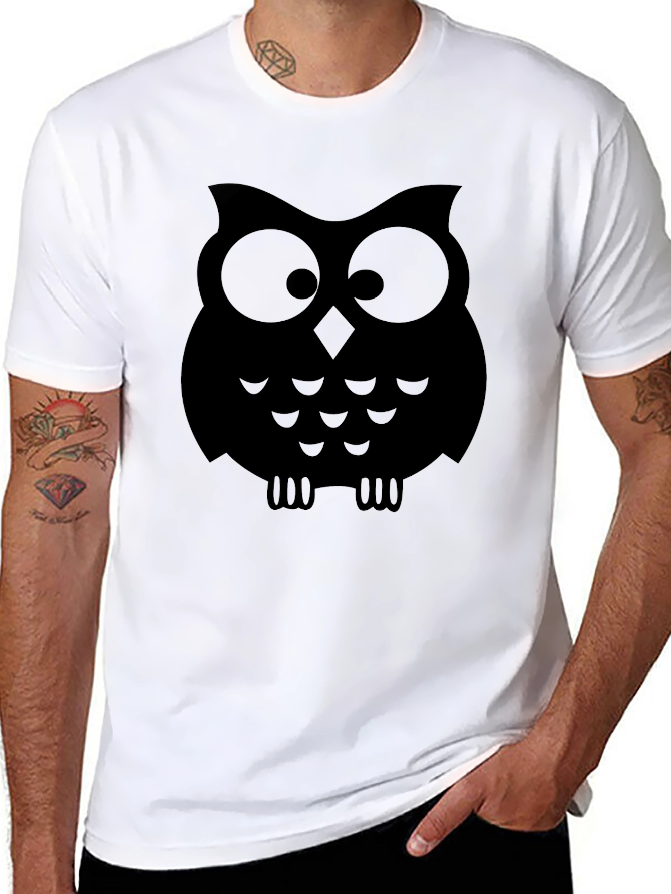 Owl Graphic Black T-Shirt