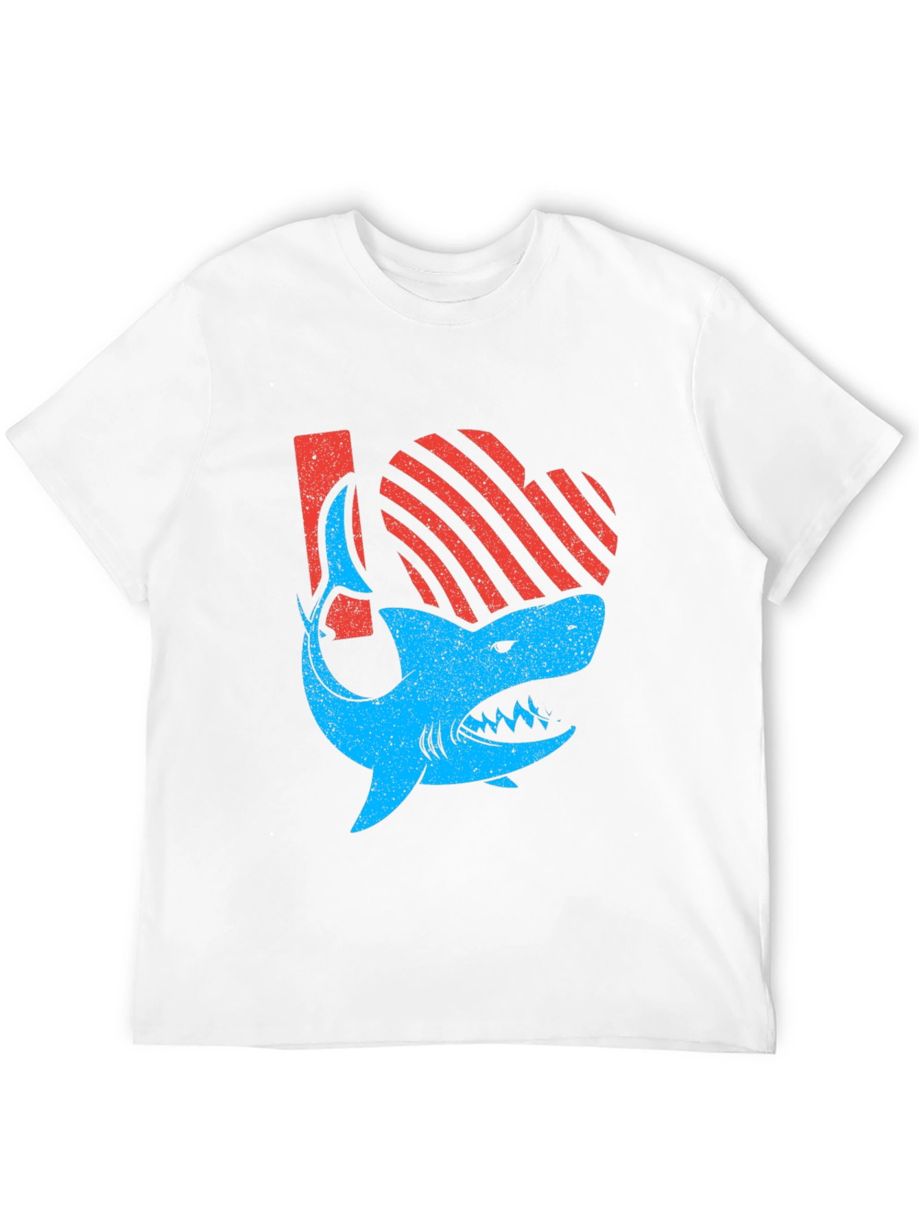 Shark Love Graphic Tee - Distressed Print