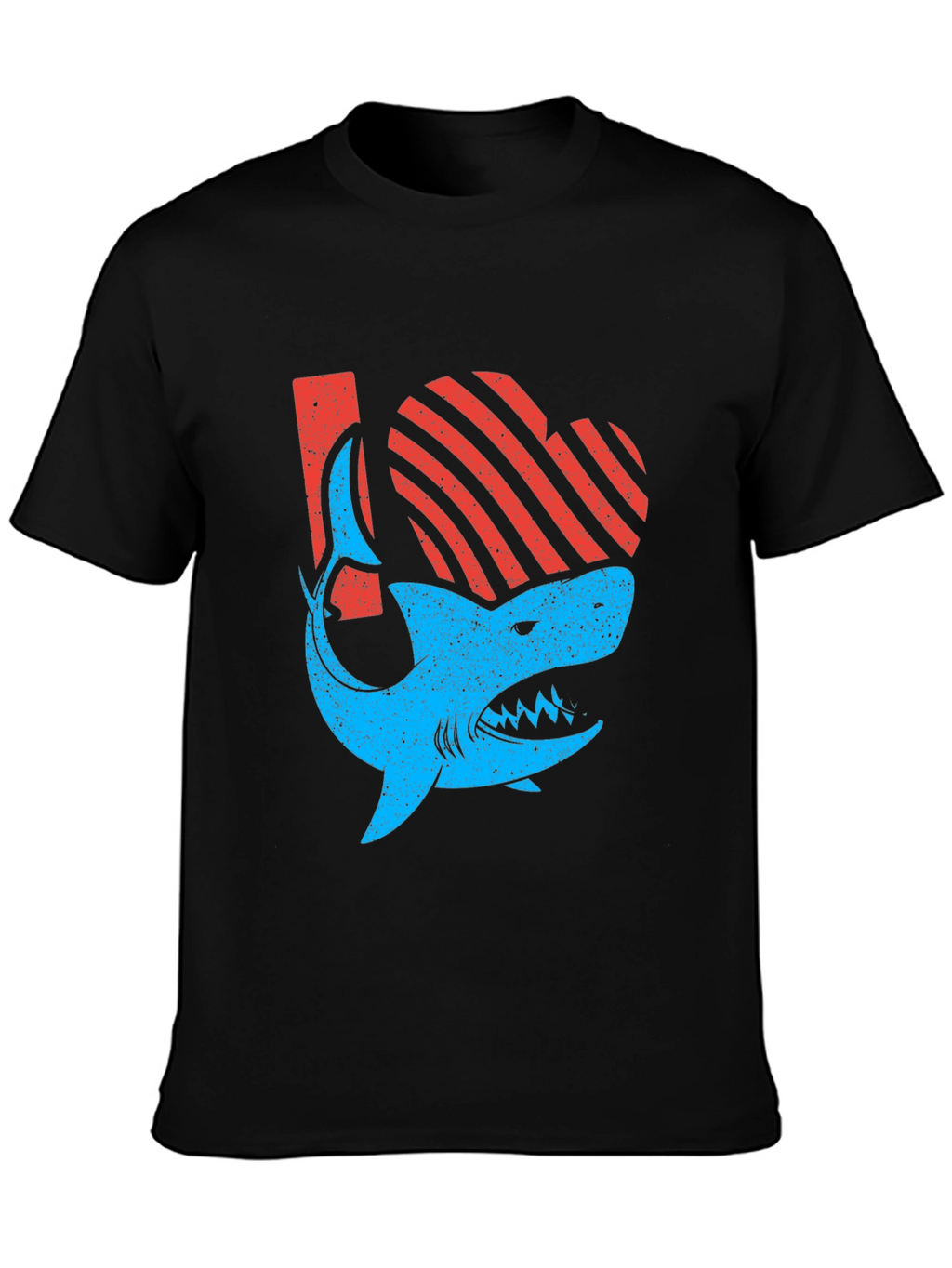 Shark Love Graphic Tee - Distressed Print