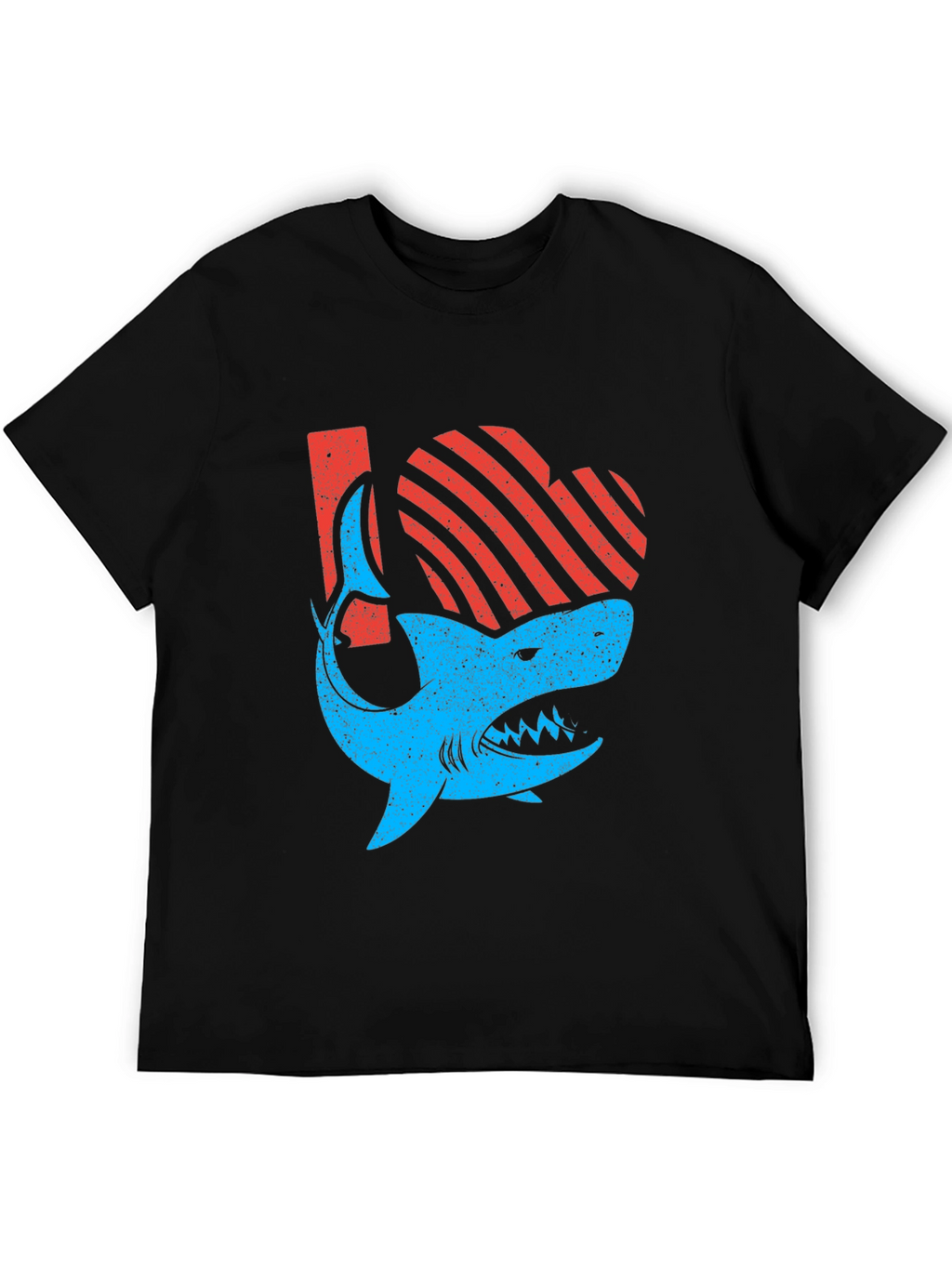 Shark Love Graphic Tee - Distressed Print