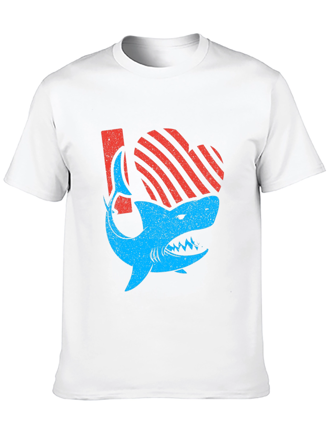Shark Love Graphic Tee - Distressed Print