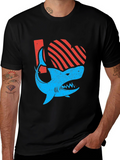 Shark Love Graphic Tee - Distressed Print