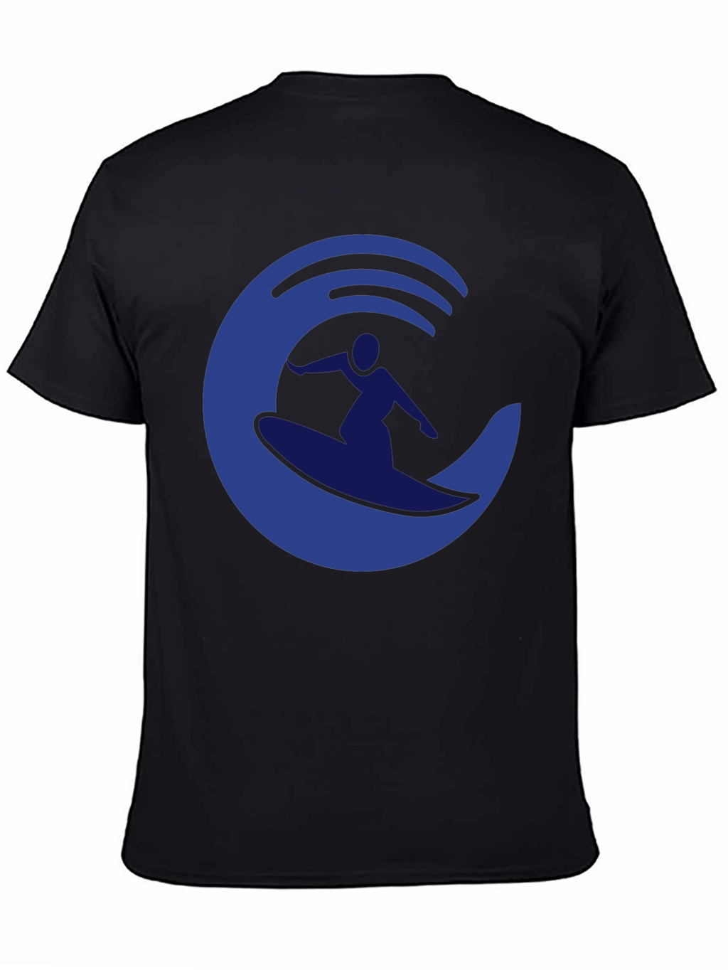 Surfer Wave Graphic Tee - Casual Black T-Shirt