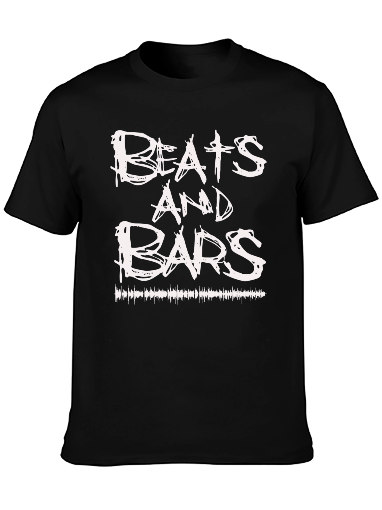Beats and Bars Graphic Tee - Black Cotton T-Shirt