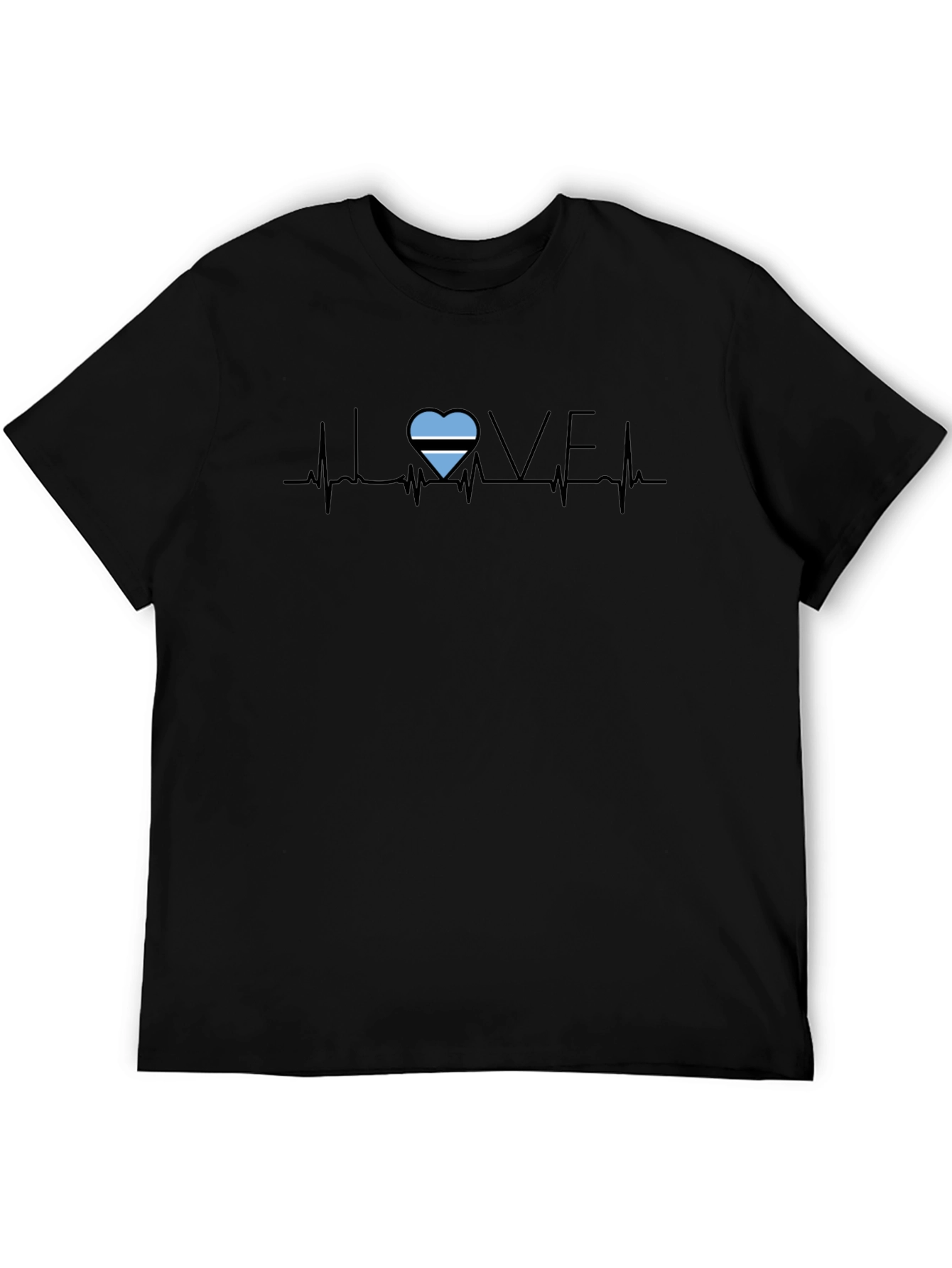 Botswana Flag Heartbeat T-Shirt - Love Botswana Tee