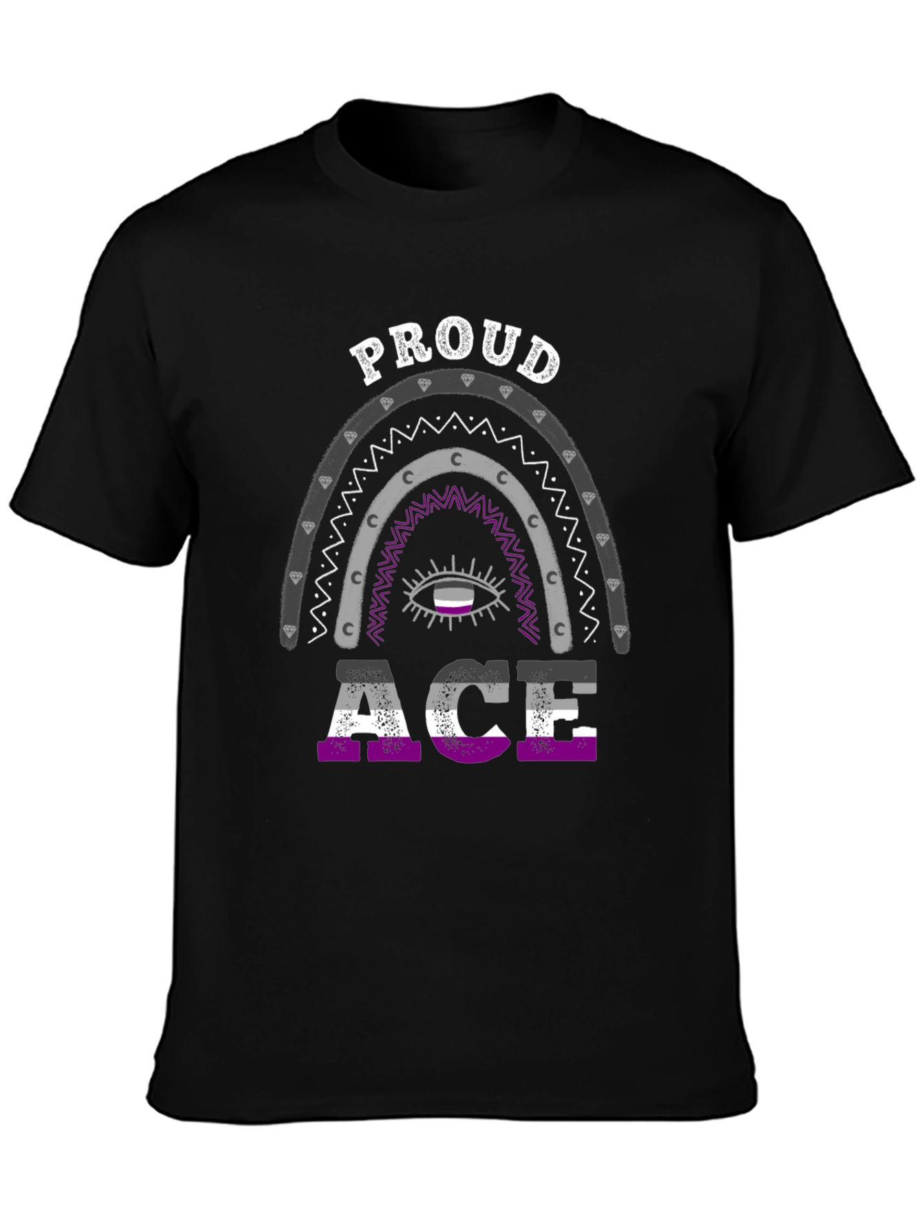 Proud Ace Pride T-Shirt - Asexual Flag Rainbow Tee