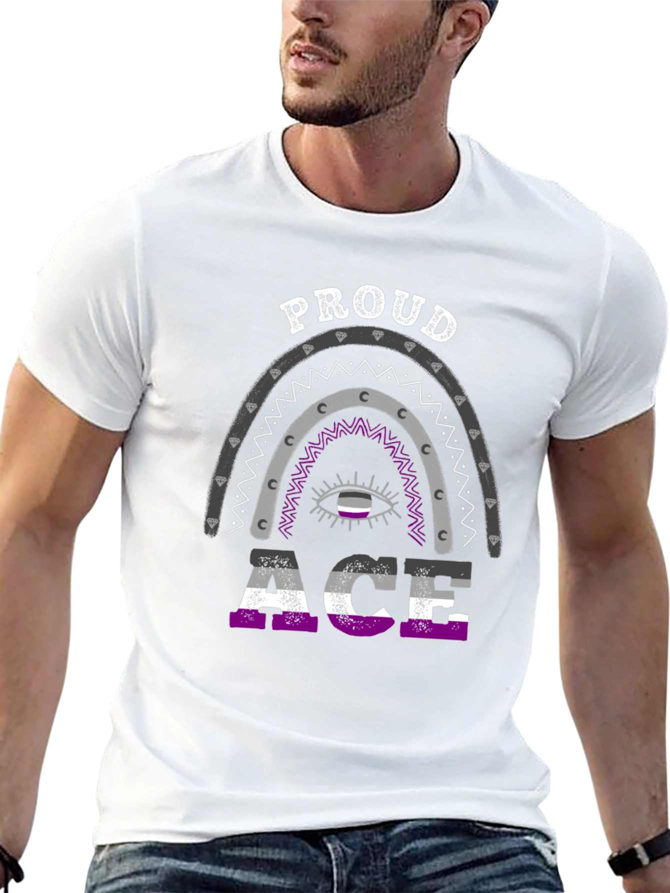 Proud Ace Pride T-Shirt - Asexual Flag Rainbow Tee