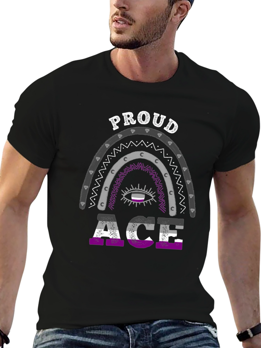 Proud Ace Pride T-Shirt - Asexual Flag Rainbow Tee