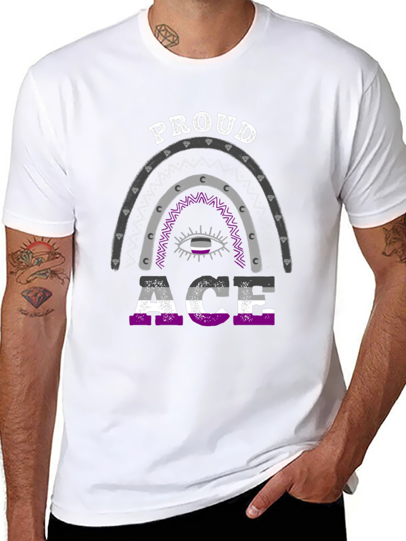 Proud Ace Pride T-Shirt - Asexual Flag Rainbow Tee