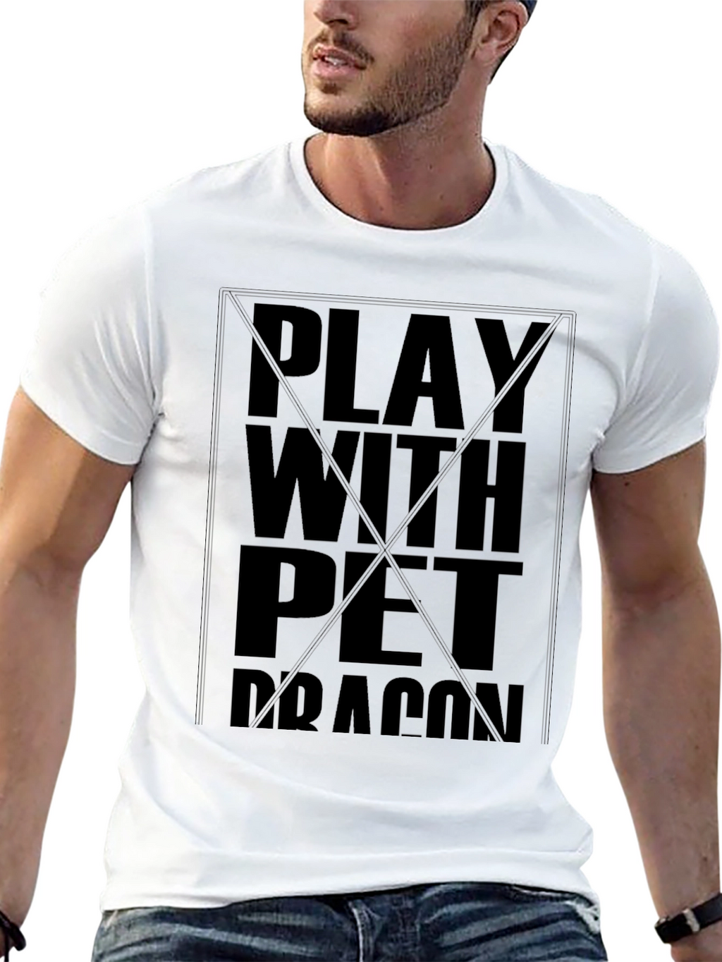 Play With Pet Dragon Black T-Shirt