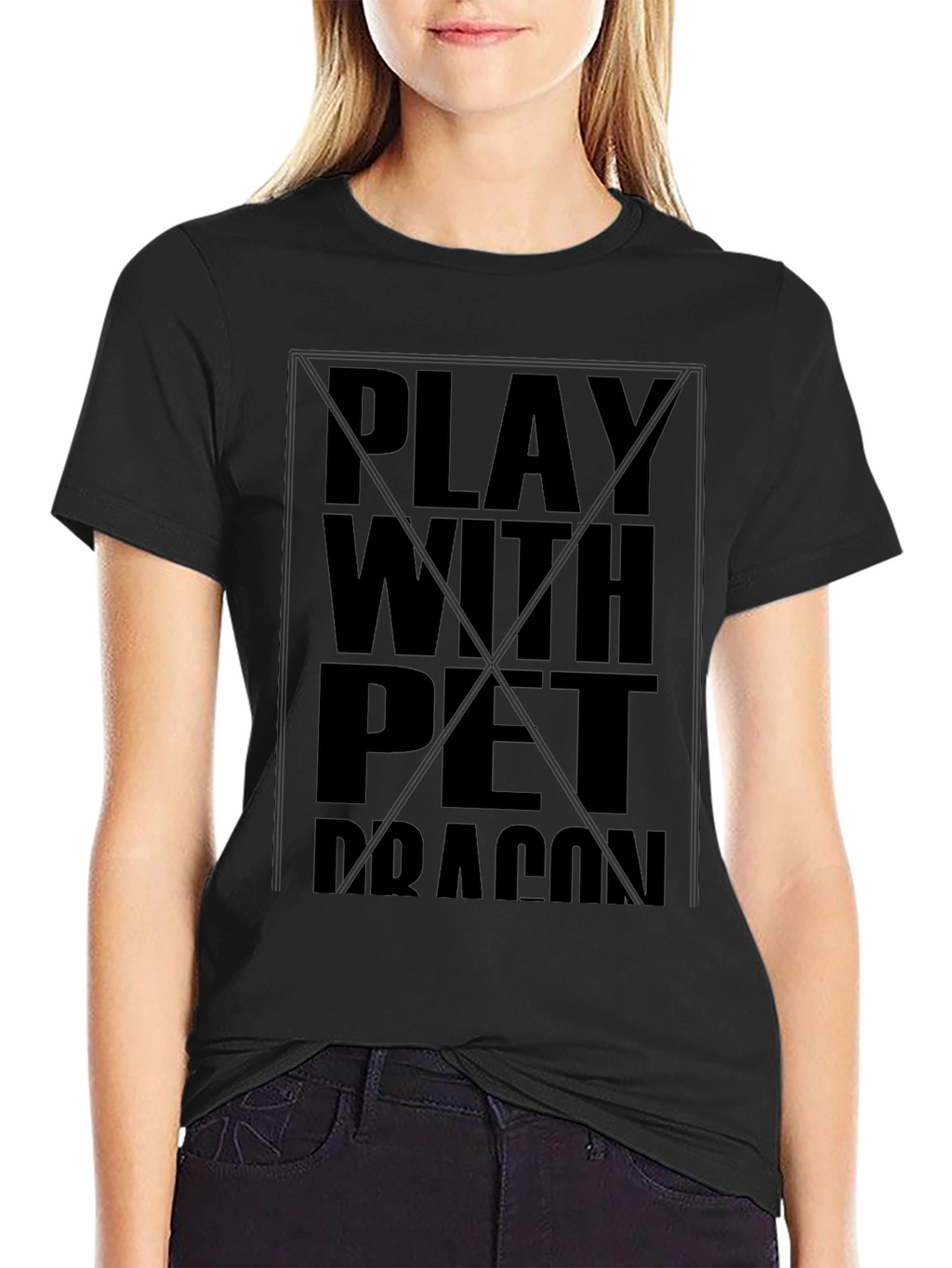 Play With Pet Dragon Black T-Shirt