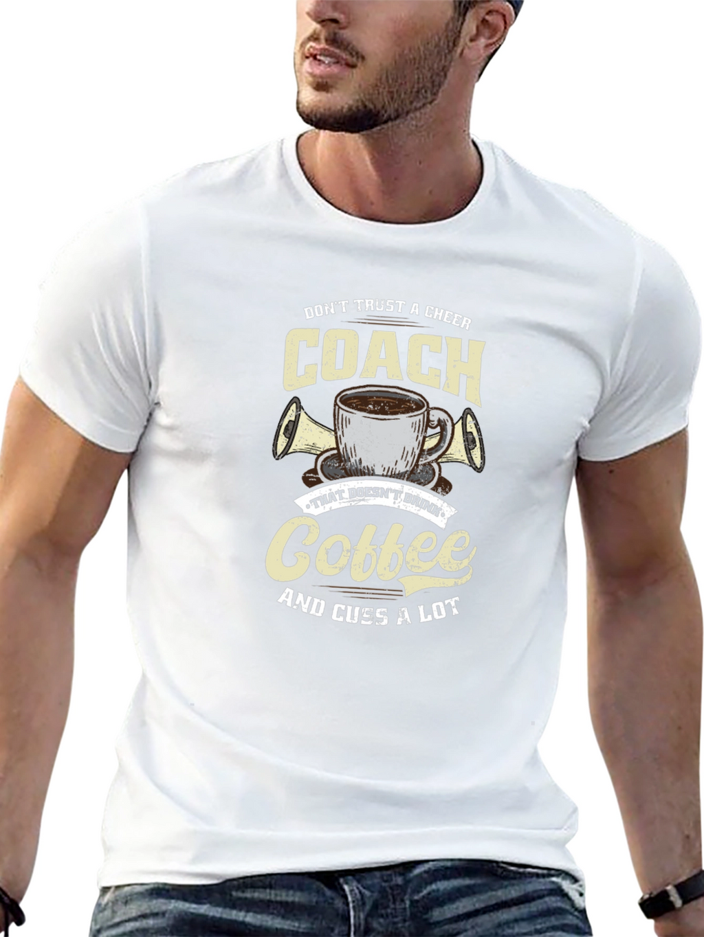 Cheer Coach Coffee Graphic T-Shirt