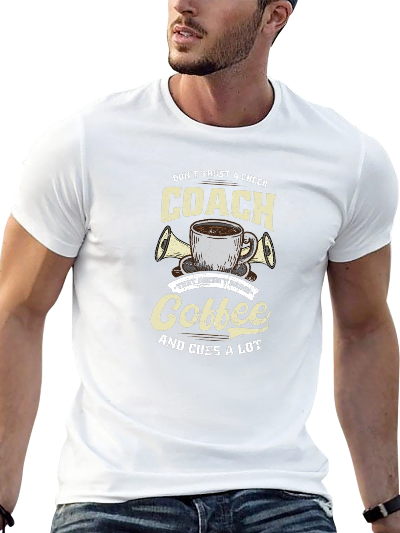 Cheer Coach Coffee Graphic T-Shirt