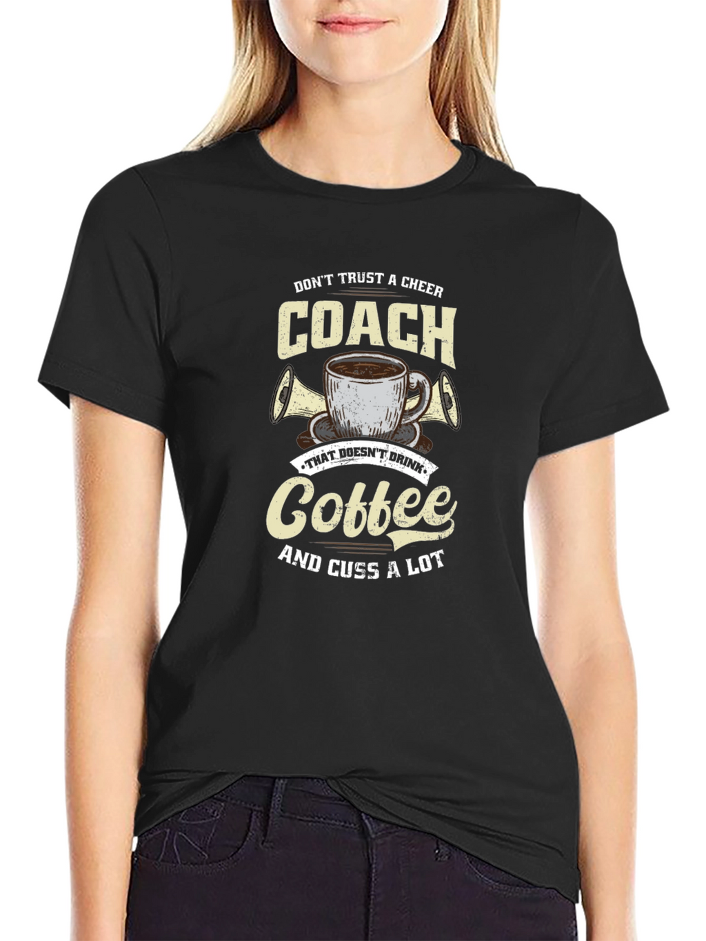 Cheer Coach Coffee Graphic T-Shirt