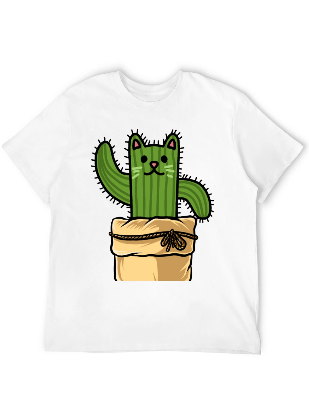 Cactus Cat T-Shirt - Whimsical Graphic Tee