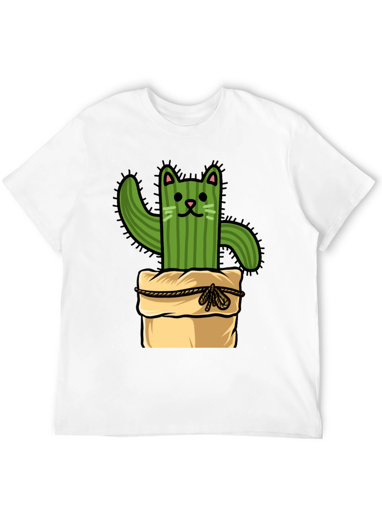 Cactus Cat T-Shirt - Whimsical Graphic Tee