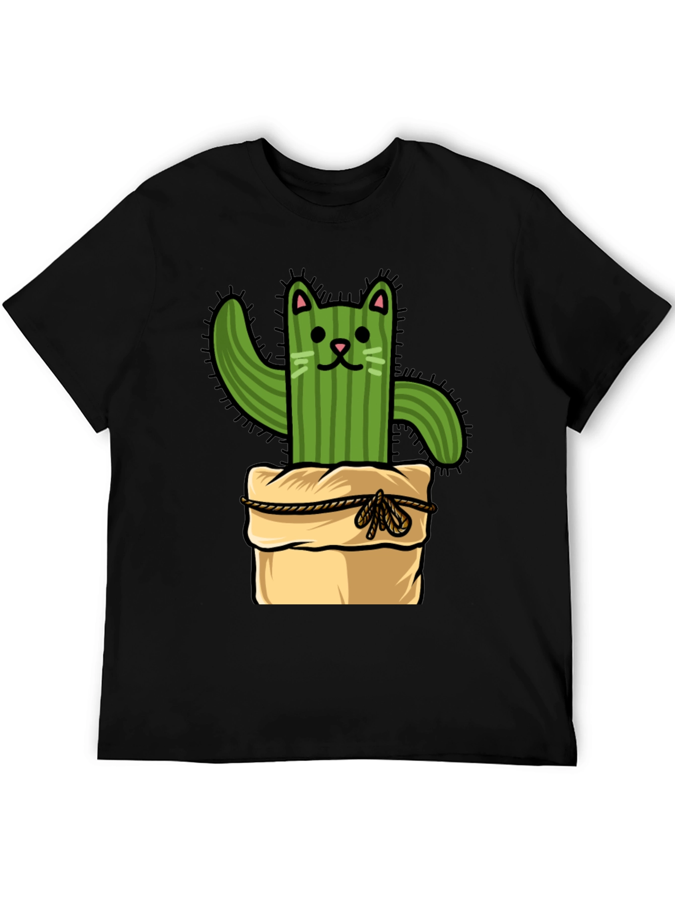 Cactus Cat T-Shirt - Whimsical Graphic Tee