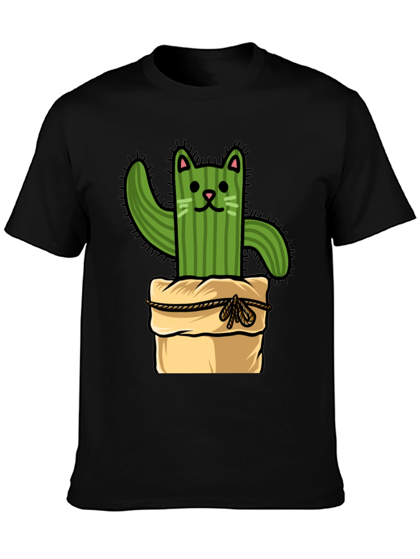 Cactus Cat T-Shirt - Whimsical Graphic Tee