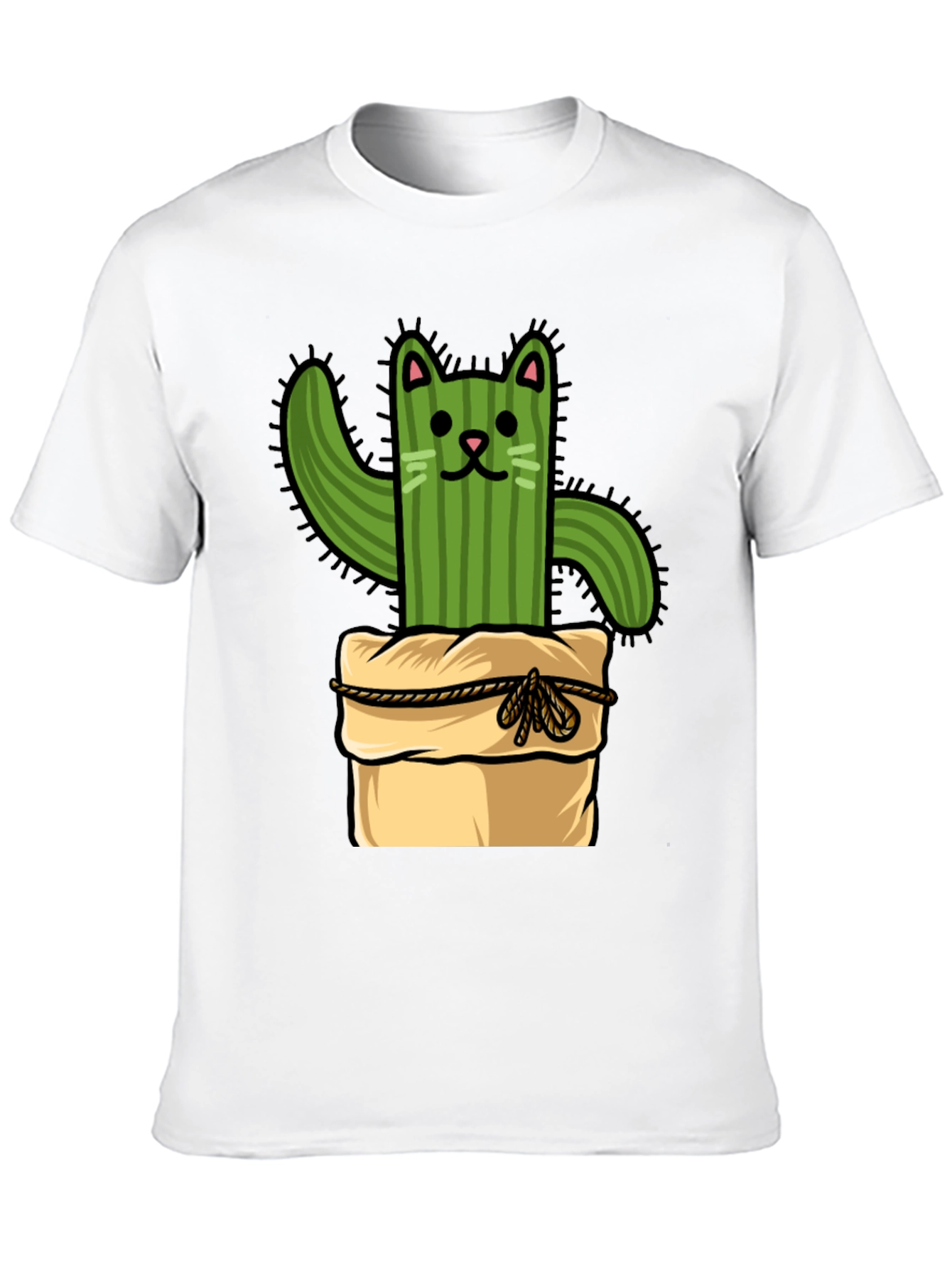 Cactus Cat T-Shirt - Whimsical Graphic Tee