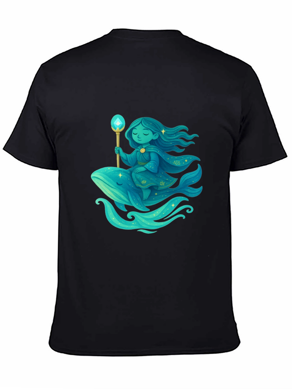 Whimsical Whale Rider Graphic Tee