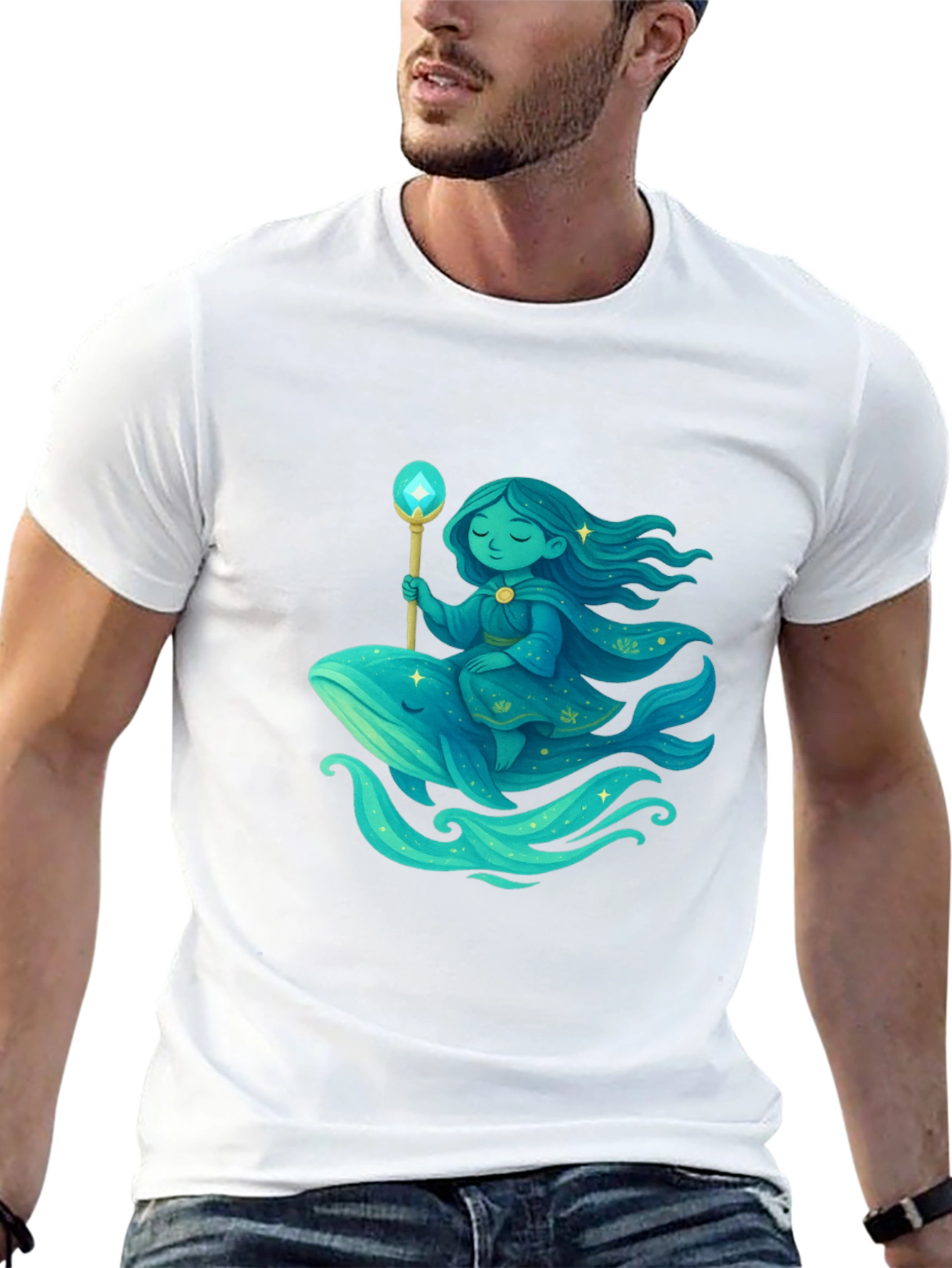 Whimsical Whale Rider Graphic Tee