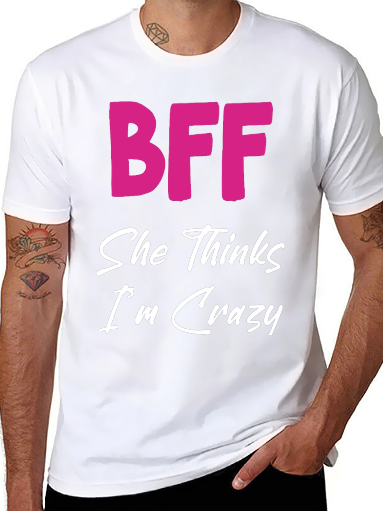 BFF She Thinks Im Crazy Black T-Shirt