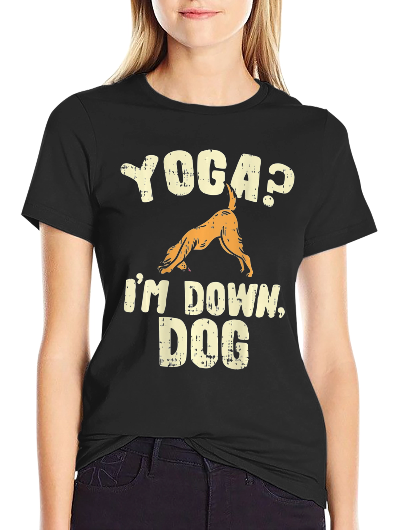 Yoga Dog T-Shirt - Downward Dog Pose Funny Tee