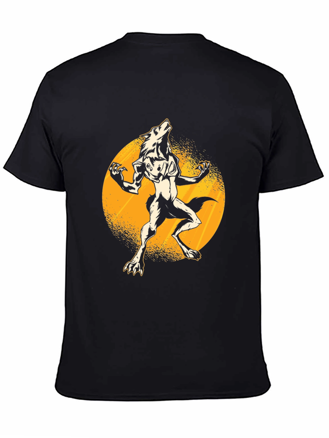 Werewolf Moon Graphic Tee - Black Cotton T-Shirt