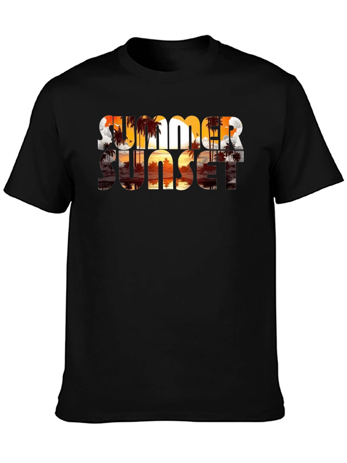 Summer Sunset Graphic Tee - Tropical Beach Vibe