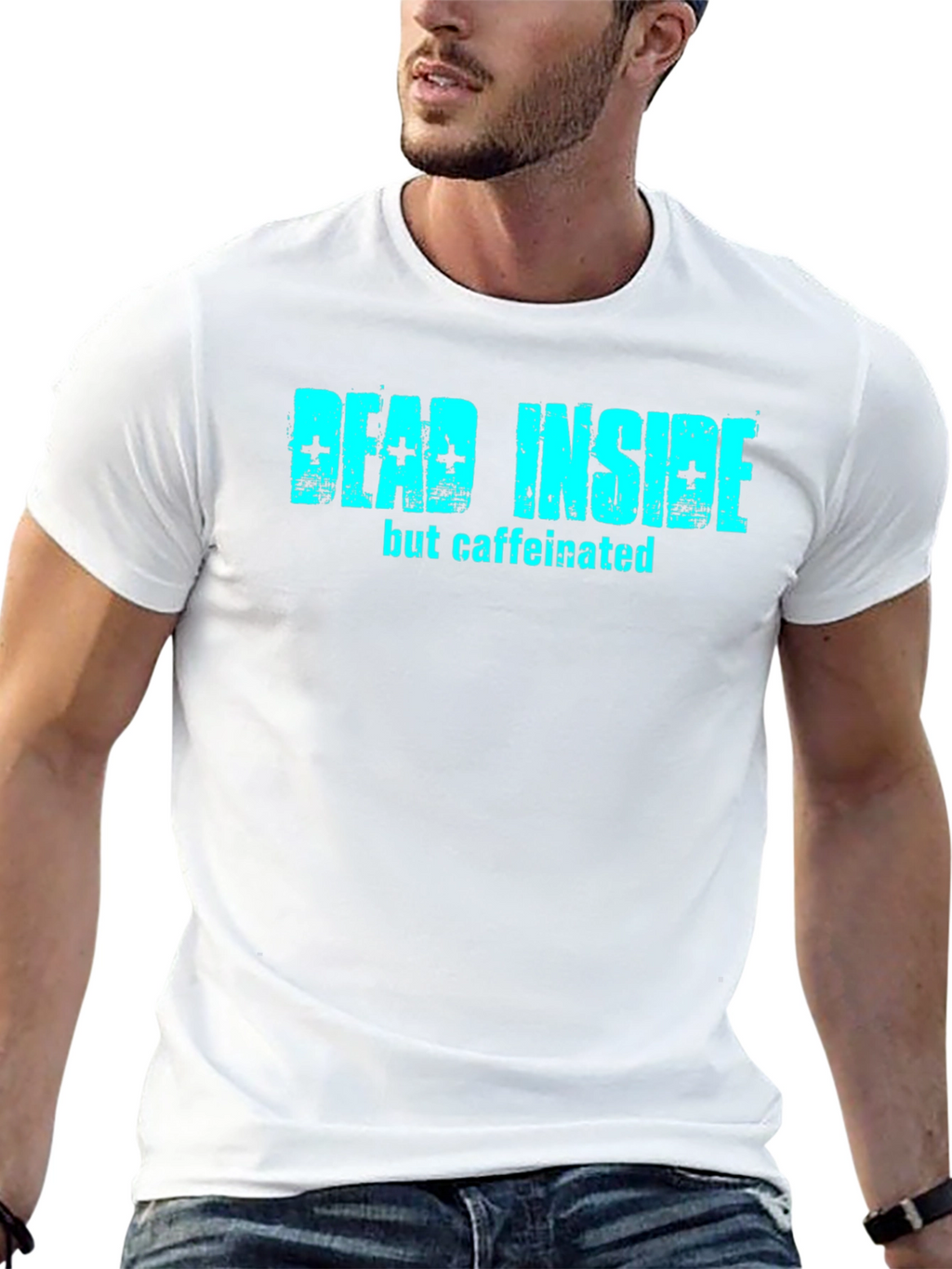 Dead Inside But Caffeinated Black T-Shirt