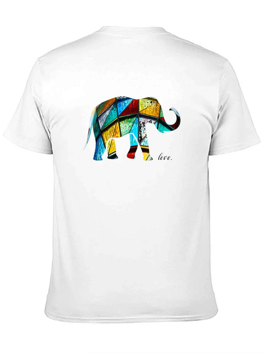 Geometric Elephant Graphic Black T-Shirt