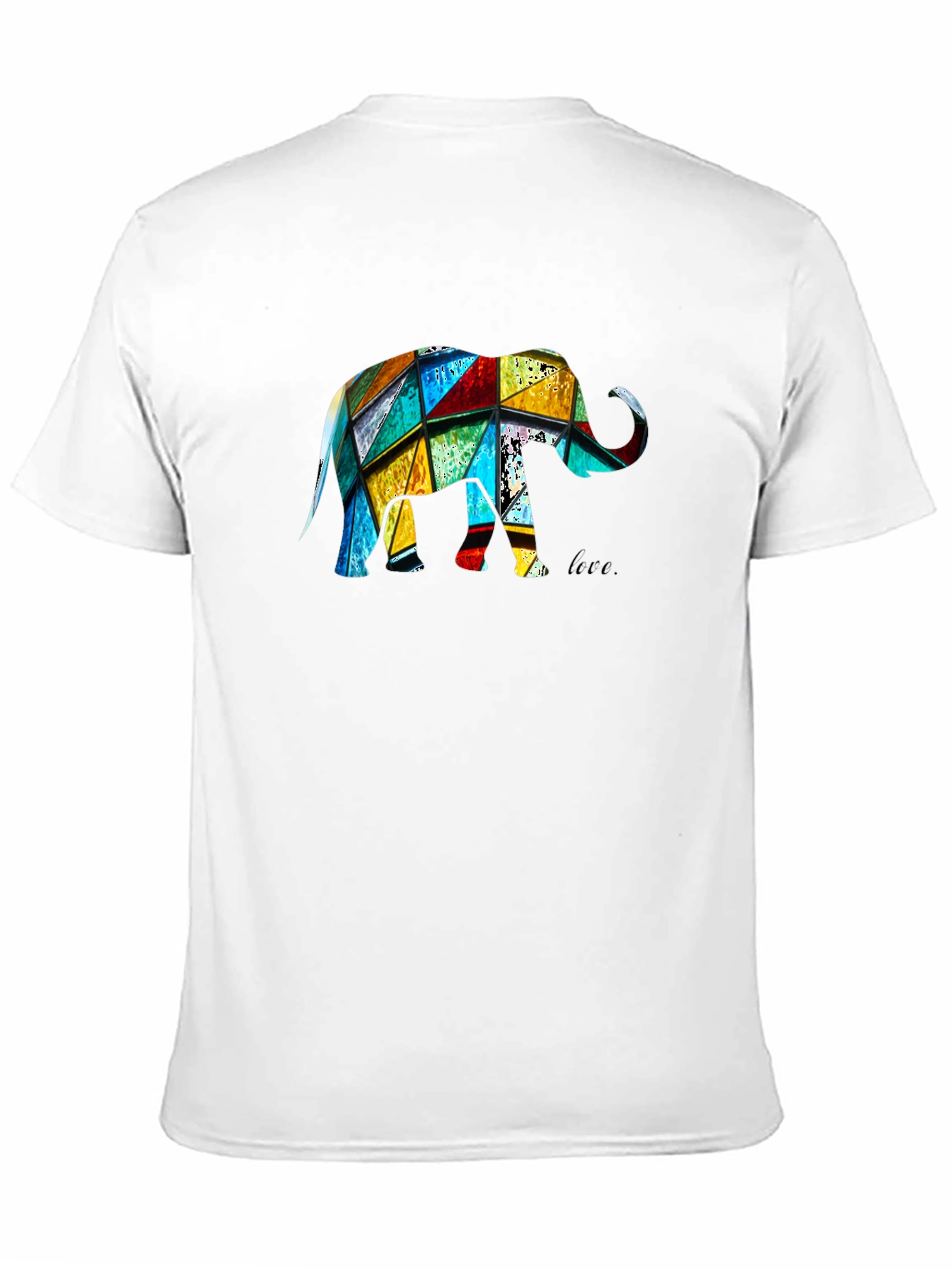 Geometric Elephant Graphic Black T-Shirt